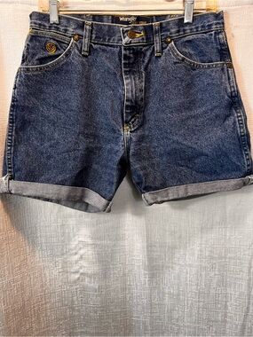 Wrangler  Dark Blue Denim Shorts cut of rolled cuffs WAIST 32